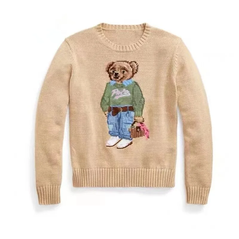 2022 New Winter Women's Sweater Soft Basic Women Pullover Cotton RL Bear Pulls Fashion Knitted Jumper Top Sueters De Mujer