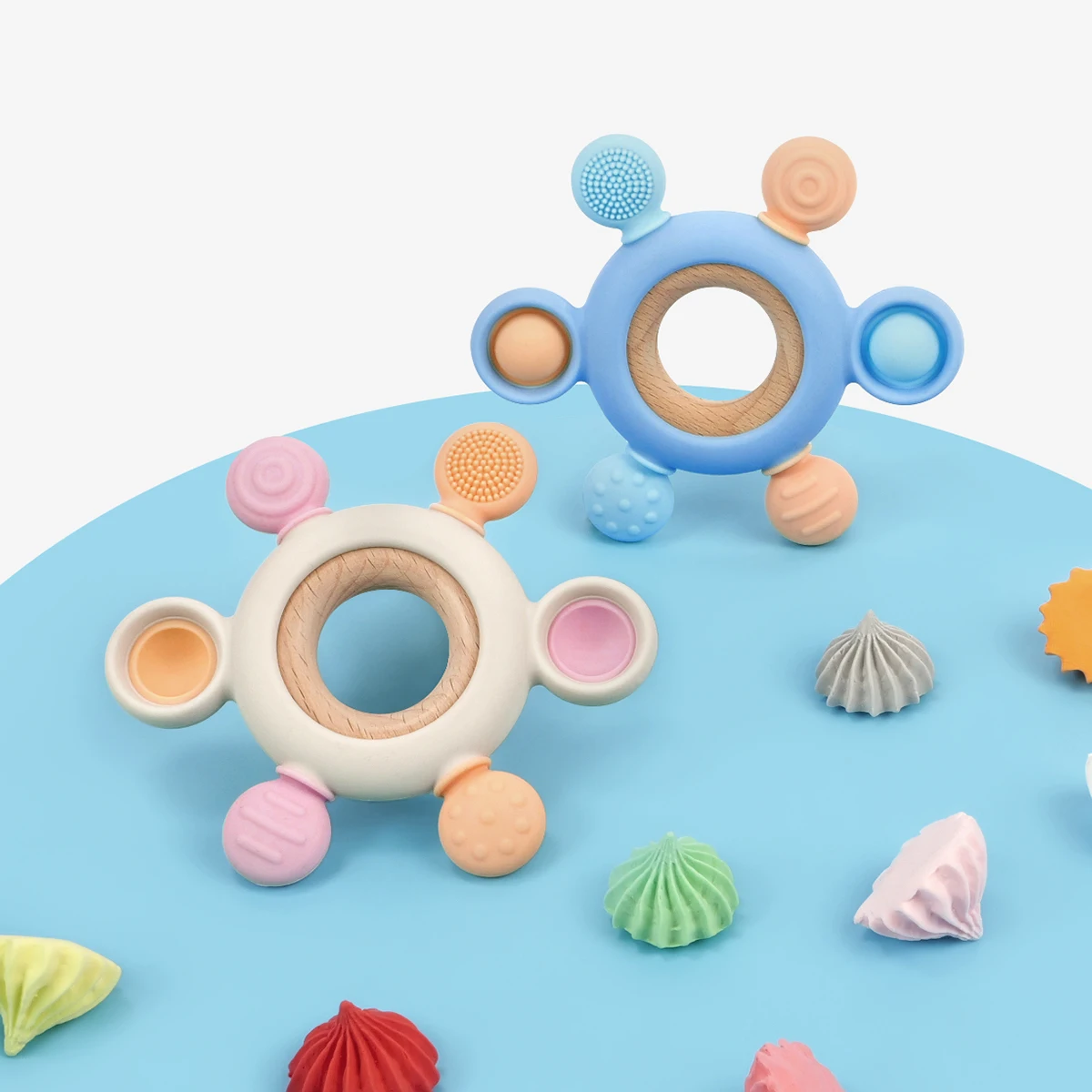 1 шт. детские силиконовые игрушки-прорезыватели мультяшная форма руля игрушки