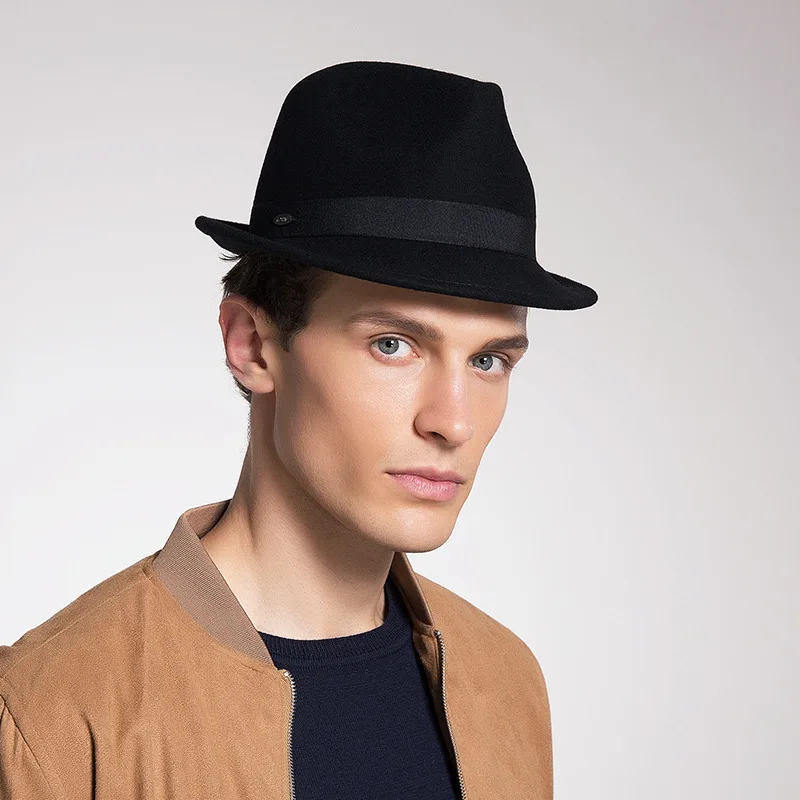 100% Wool Fedora Hat For Men With 
