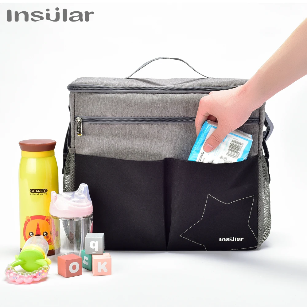 With Anti-loss Zipper Solid Baby Maternity Nursing Bags