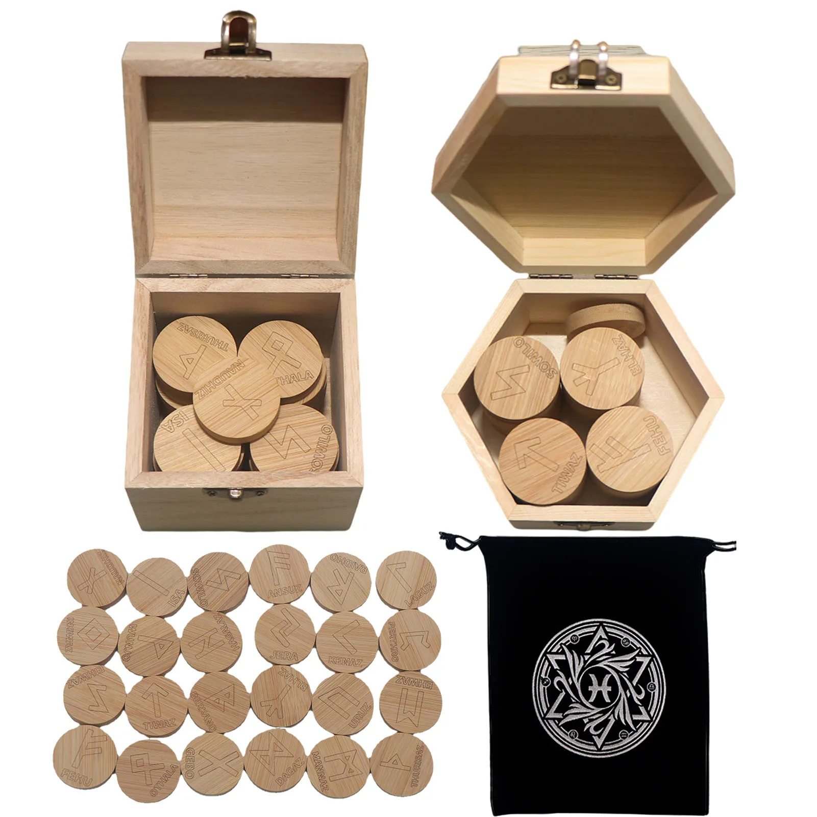 

Wooden Rune Stones Set Meditation Rune Stones Card Set Divination Metaphysical Healing Chakr Reiki Runes Set With Pouch And Box
