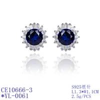 classic cubic zircon stud earrings for wedding crystals round earring for bride women girl gift ce10666