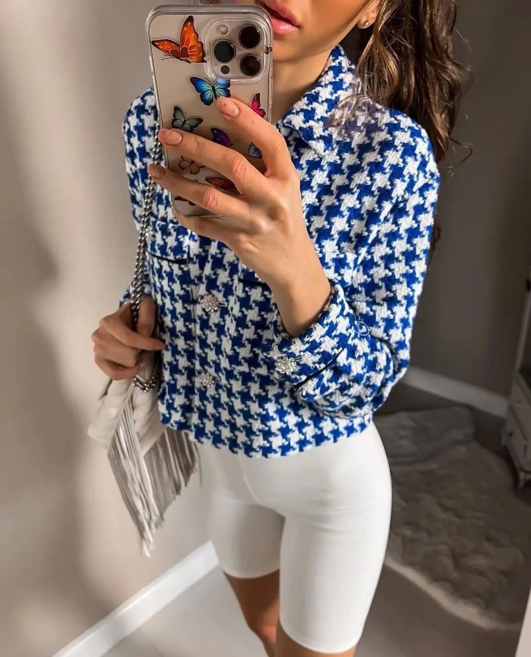 

Женская Весенняя текстурированная куртка Za Y2k с украшениями