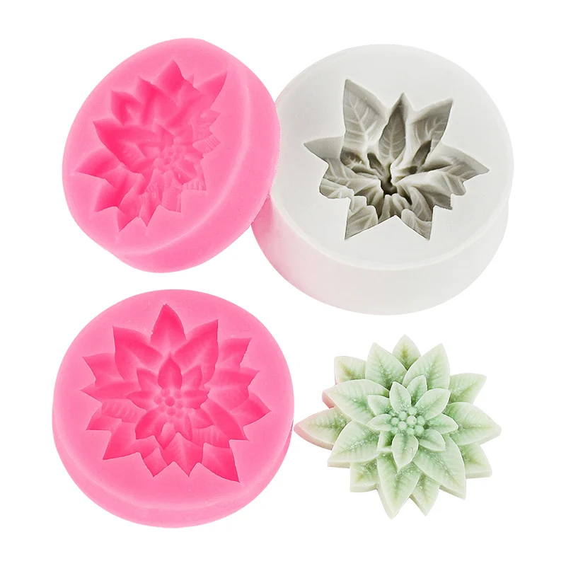

3D Holly Leaf Silicone Mold Christmas Red Fruit Flower Chocolate Candy Soap Candle Mould DIY Fondant Cake Baking Decoration Tool