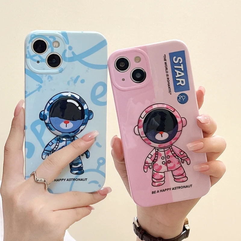 

3D Cute Cartoon Camouflage Space Astronaut Phone Case For 13 12 11 Pro Xs Max Xr X 7 8 Puls Soft Silicone Shockproof Cover Coque