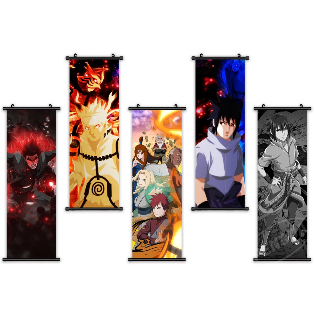 

Wall Artwork Classic Canvas Character Pictures Naruto Painting Print Japanese Anime Poster Plastic Hanging Scrolls Home Decor
