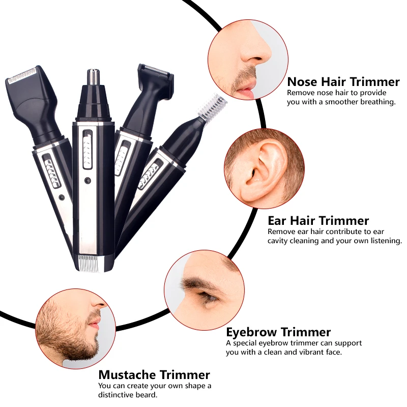 New in in 1 Rechargeable Men  Nose Ear Hair Trimmer Painless Women Trimming Sideburns Eyebrows Beard Hair Clipper Cut Shaver fre enlarge