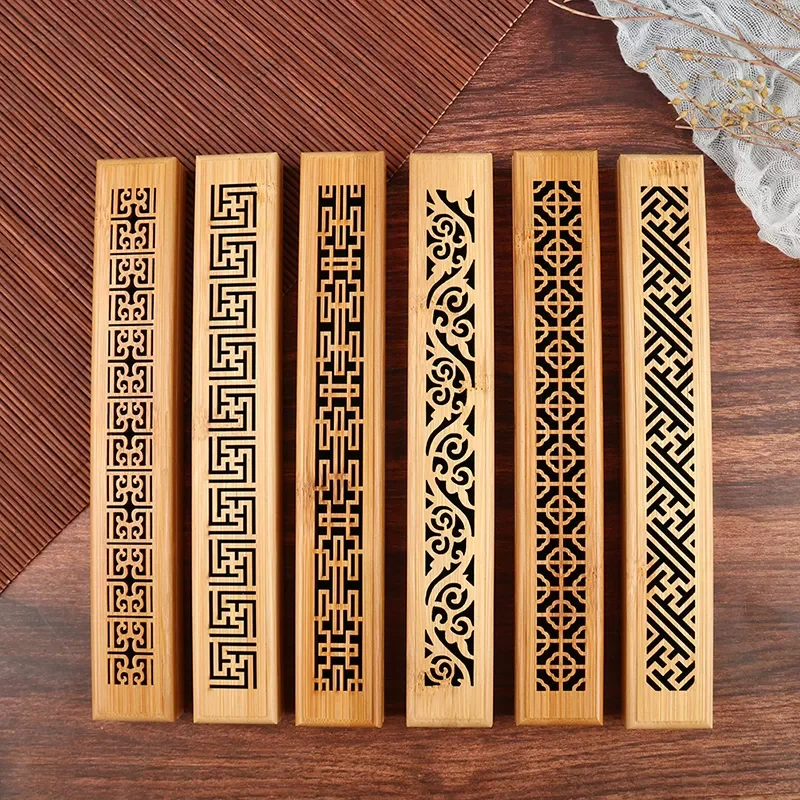 

1 Pcs Bamboo Wooden Incense Stick Holder Burning Joss Incense Box Burner Ash Catcher Home Decoration