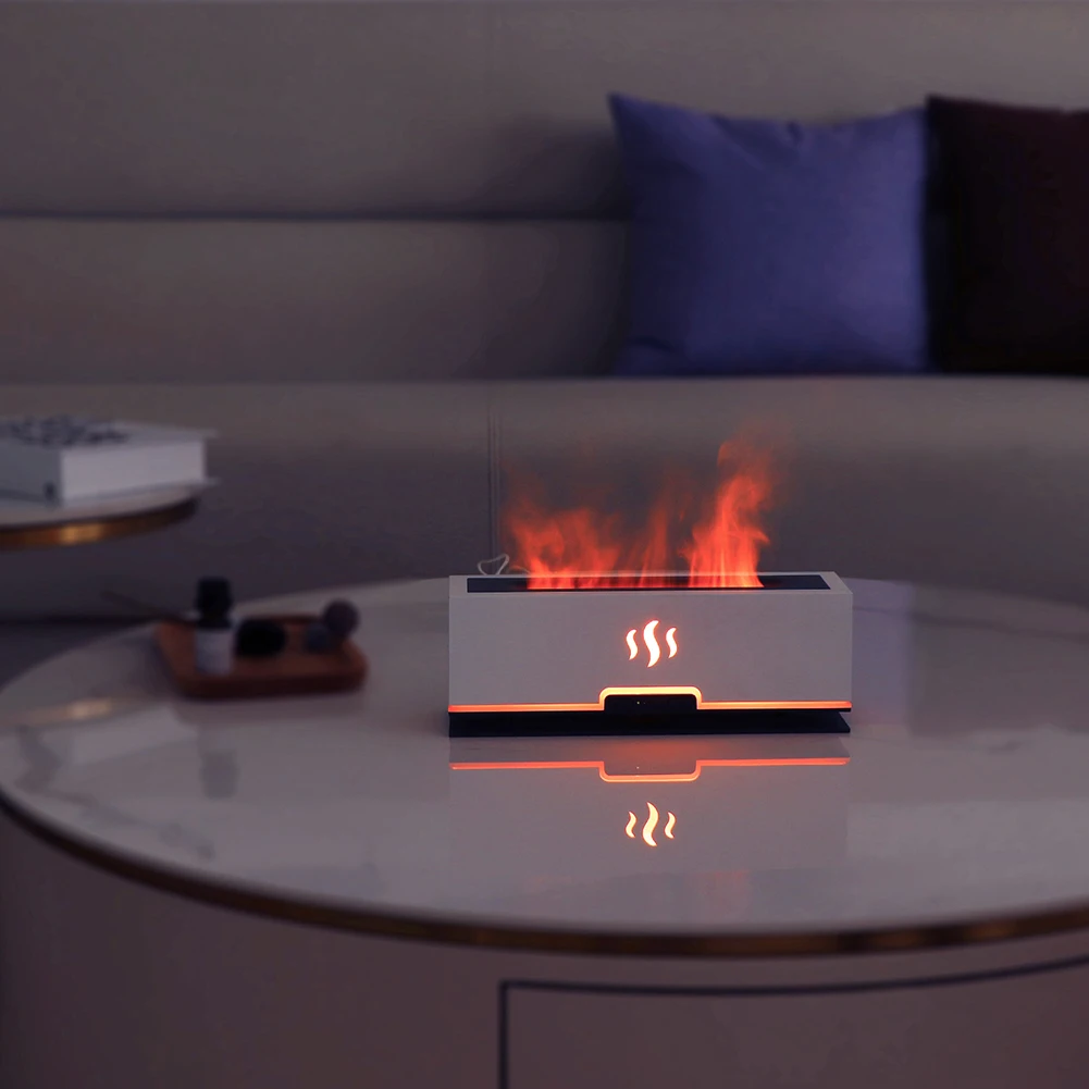 

2 в 1 очищающий увлажнитель воздуха с 3D пламенем светильник 200 мл диффузор эфирного масла большой емкости Декор для спальни праздничный подарок