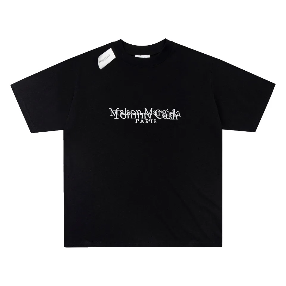 

Летняя Свободная Повседневная футболка margiela в стиле унисекс, топы оверсайз с коротким рукавом и вышивкой надписью mm6 для мужчин и женщин