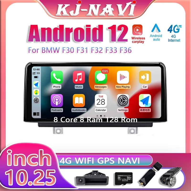 

ID8 10.25 Inch Android 12 Touch Screen Radio For BMW F30 F31 F32 F33 F36 Auto Carplay Monitor Multimedia Player Car Accessories
