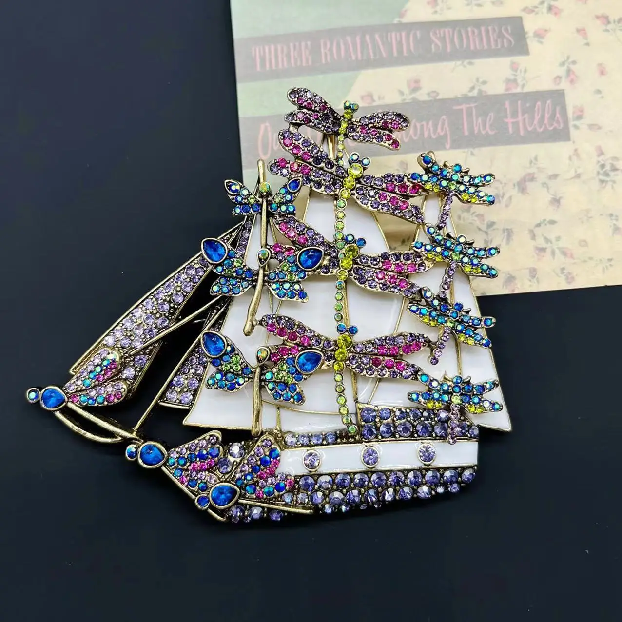 Женская винтажная цветная эмалированная брошь в виде стрекозы