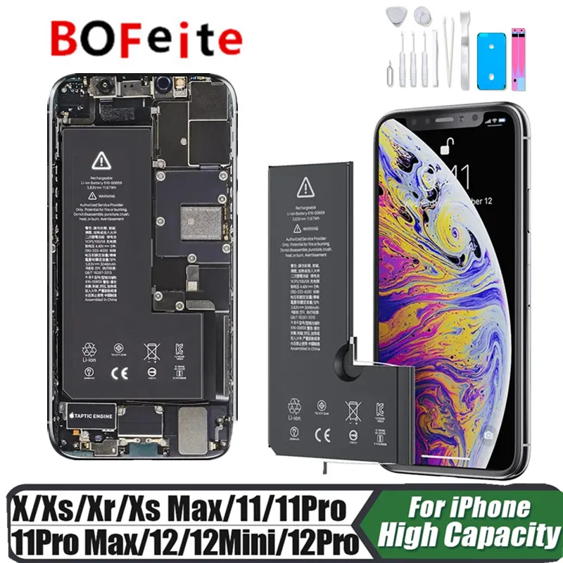 for iphone X XS XR XS MAX 11 12PRO 13 PRO MAX battery replacement batteries for apple cell phone battery