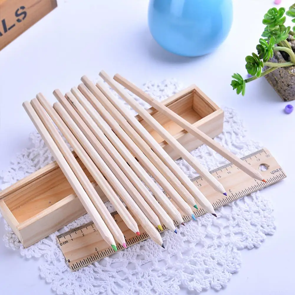 

Art Colored Pencils 12 Colors Wooden Pencil Set for Kids Painting Drawing Graffiti Tools Crayon Stationery Boxed Non-Toxic lead