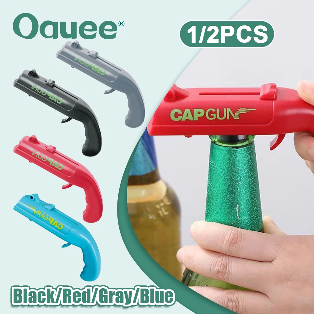 

New Portable Cap Gun Creative Flying Cap Launcher Bottle Beer Opener Bar Tool Drink Opening Gun Shaped Bottle Lids Bottle Opener