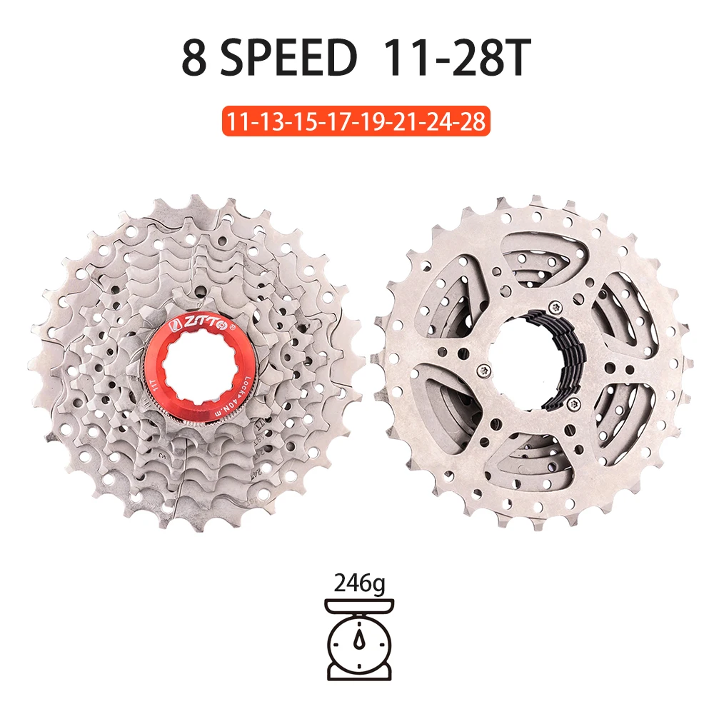 ZTTO 8 скоростной дорожный велосипед MTB кассета 11-25 11-28 11-36 11-46T гравий s Freewheel 8v