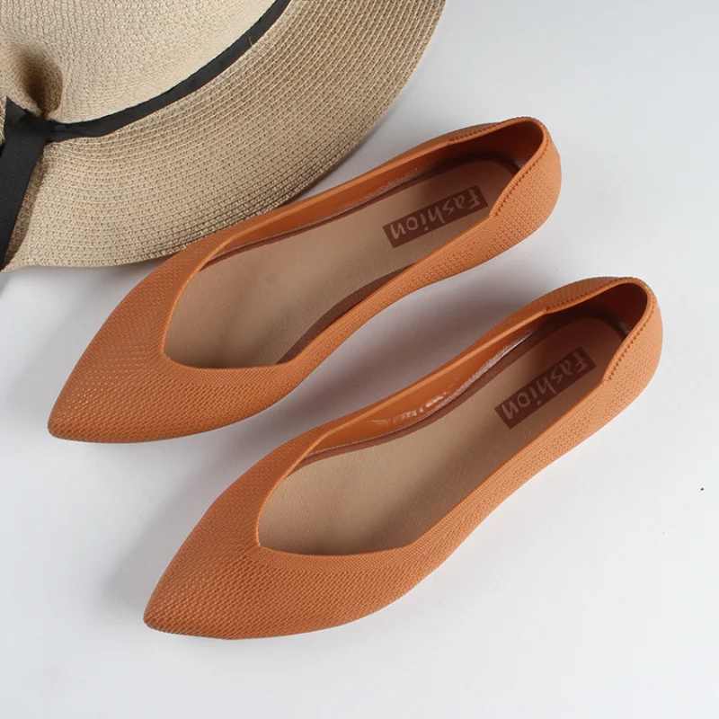 

2023 women Fashion Slip on Mesh Loafers Ballet Casual Flat Women Soft Bottom Moccasin Pointed Toe Boat Shoes Chaussure