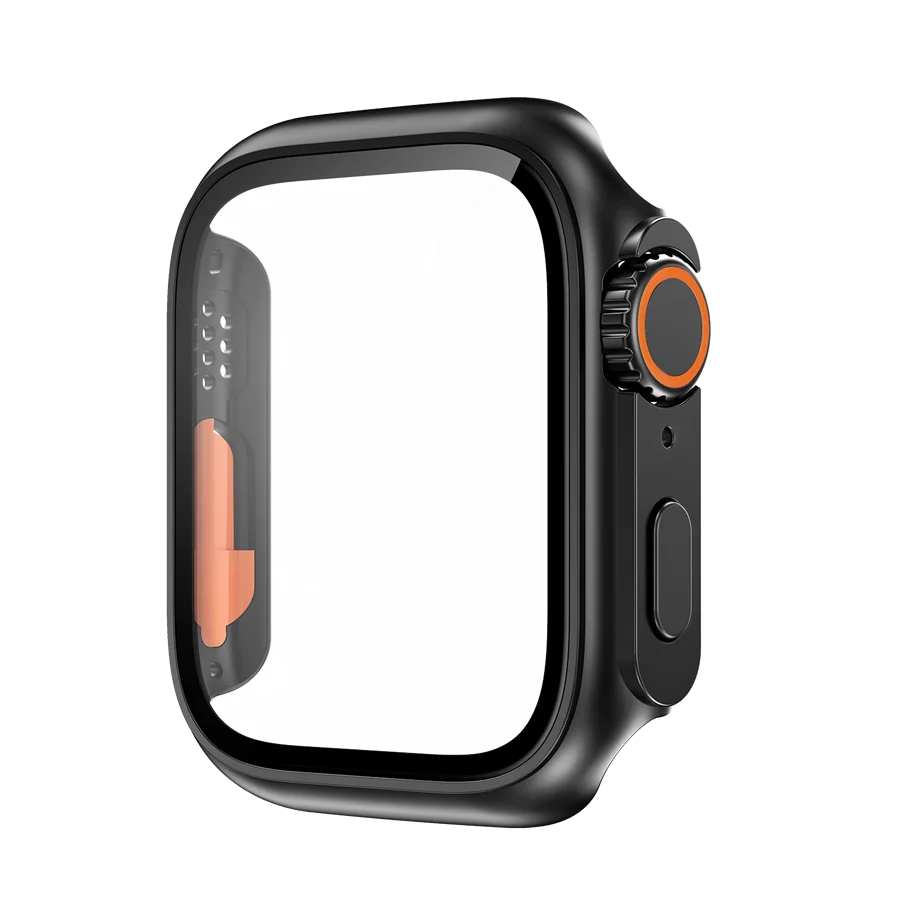 PC Case+Tempered Glass For Apple Watch Series 8 7 4 6 5 se 45mm 44mm cover Screen Protector change to ultra iWatch Accessories