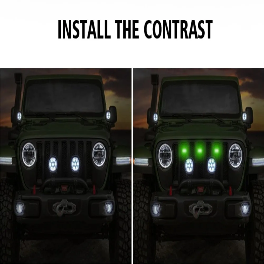 Светодиодные фонари на гриле автомобильные RGB-подсветки передней решетке