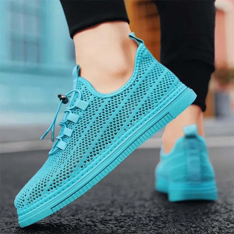 Мужская обувь в сетку летние дышащие кроссовки повседневные для скейтборда