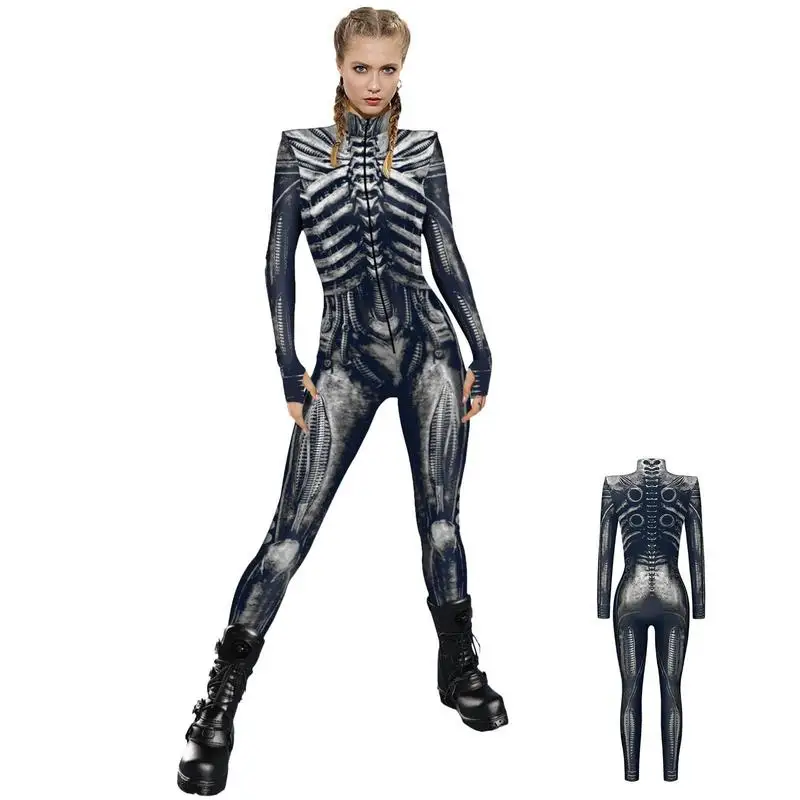 

Skeleton Bodysuit Halloween Onesie Printing Cosplay Bodysuit Halloween Skinny 3D Full Print Onesie Bodysuit For Cosplay Themed
