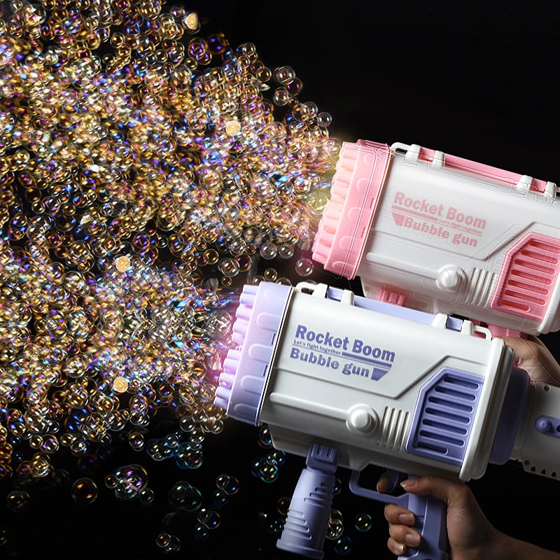 

Hot Kids Bubble Gun with Lights Dolls Porous Charging Electric Automatic Bubble Machine Summer Outdoor Soap Water Children Toys