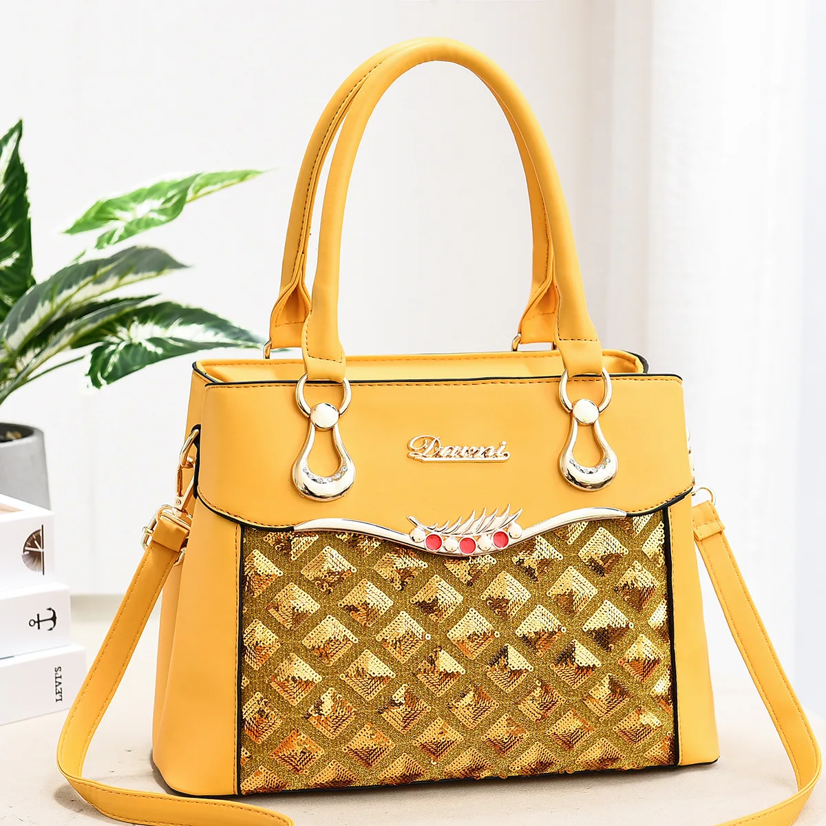 Sequined Embossed Texture High-end Texture Large Capacity Handbag Shoulder Bag