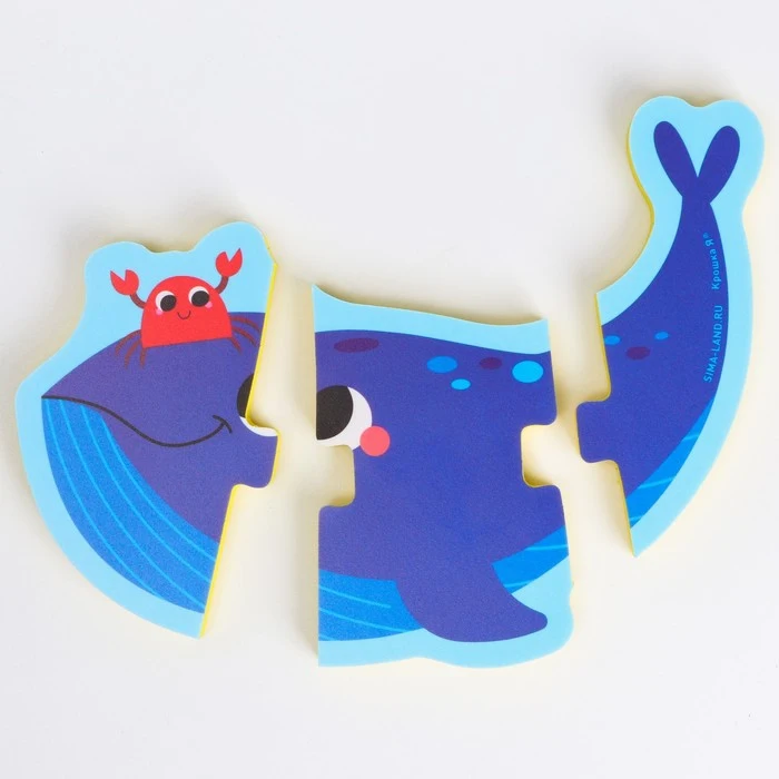 Макси Ванна Пазл Морские Друзья Тройная 5 Пазлов 15 Кусков 7345333 для детей, девочек, мальчиков, Подарки, Увлечения, Малыши, Детские Игрушки, Игрушка, Малыш.