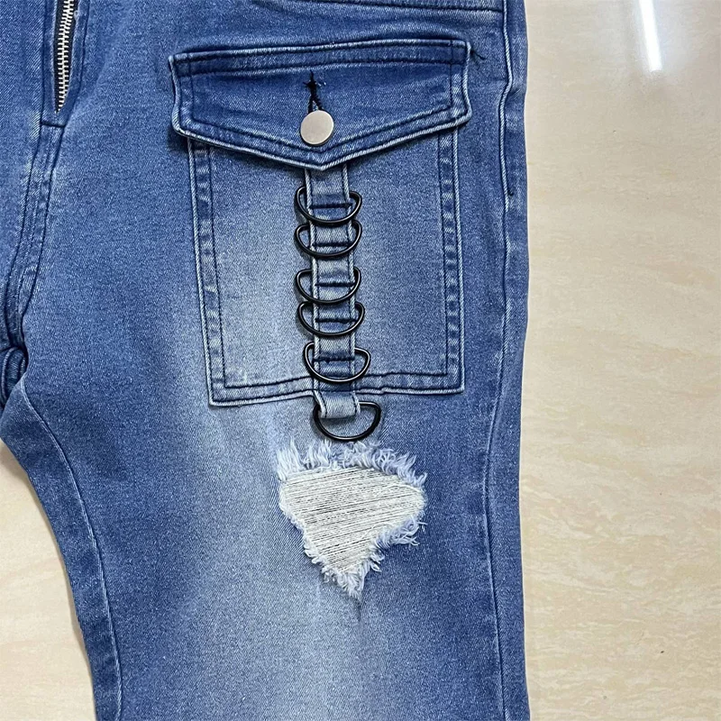 Men Jeans Vintage Ripped Slim Denim Trousers Biker High Quality Male Pencil Pants Black Casual Designer Streetwear Jeans for Men