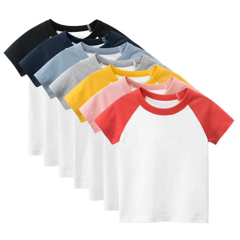 

3PCS WLG Kids Clothes Boys Girls Summer Patchwork T Shirts Baby Casual Short Sleeve Tops for 2-7 Years