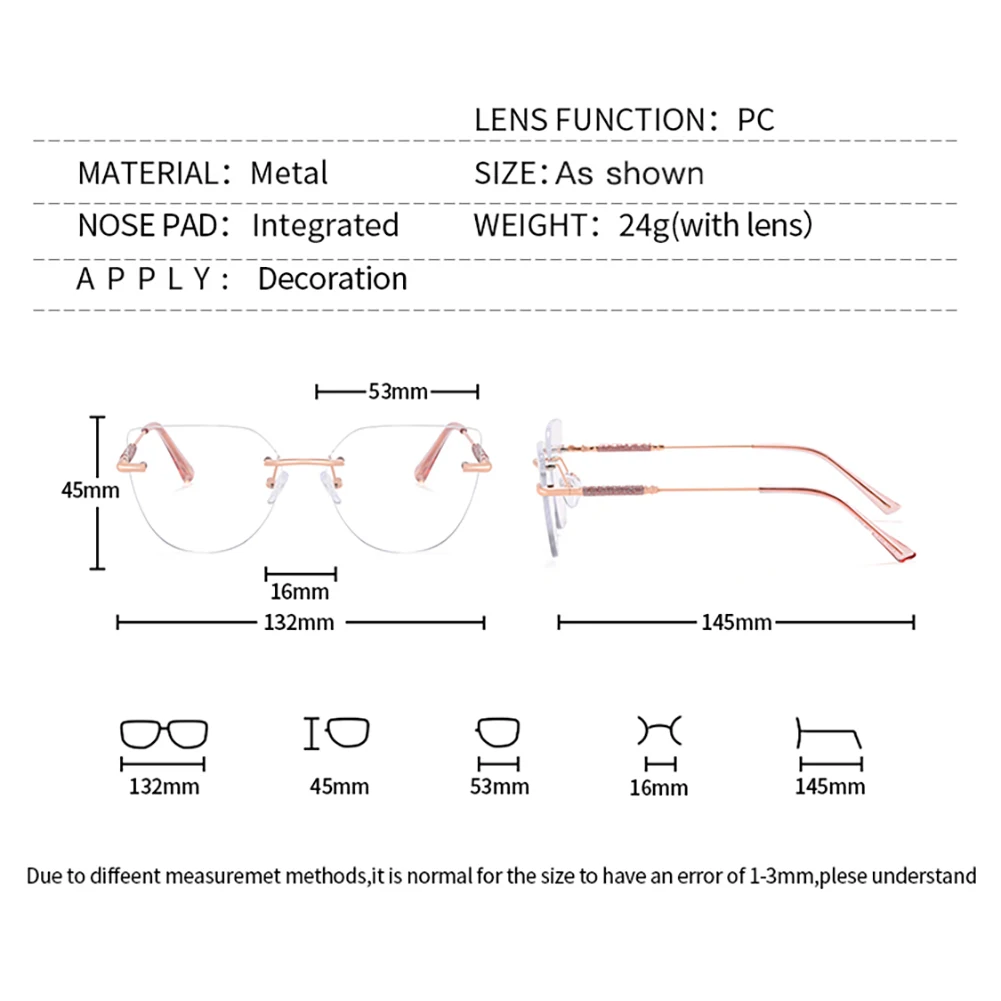 Kachawoo очки кошачий глаз без оправы женские металлические модные в оправе черные