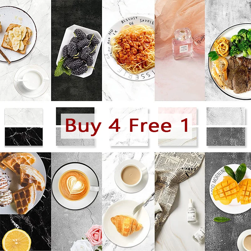 

Morandi Paper Marble Background Props Photography Food Studio Product Shoot Photo 2-Sided Backdrops for Christmas Buy 4 Free 1