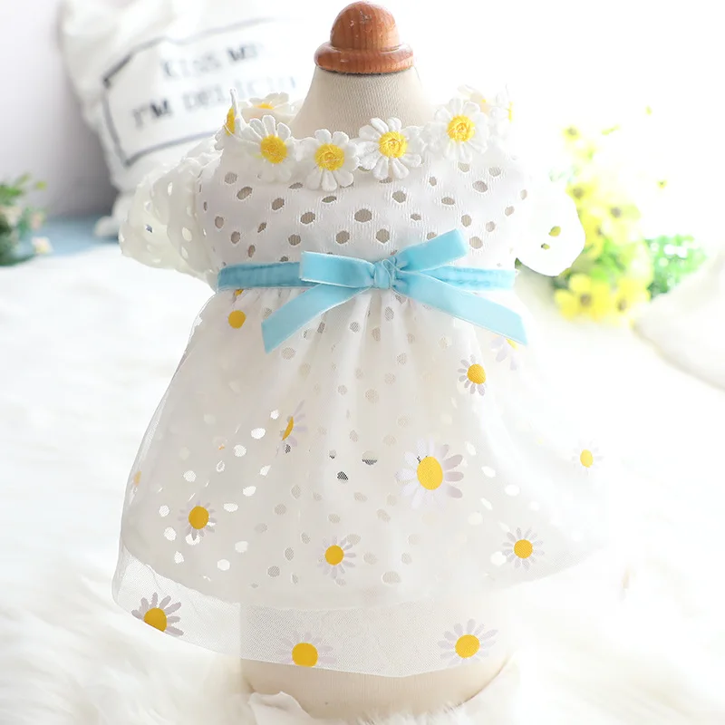 

Party Skirt Small With Dress Supplies Puppy Fancy Apparel Shirt Summer Suit Daisy For Cat Spring Wedding Pet Plaid Girl Pugs Dog