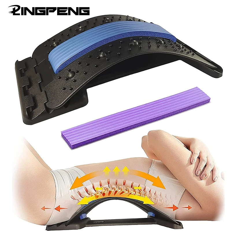 Waist Massager Back Stretcher for Pain Relief Spine Deck Back Stretcher Herniated Disc Spine Deck Multi-Level Stretching Devic