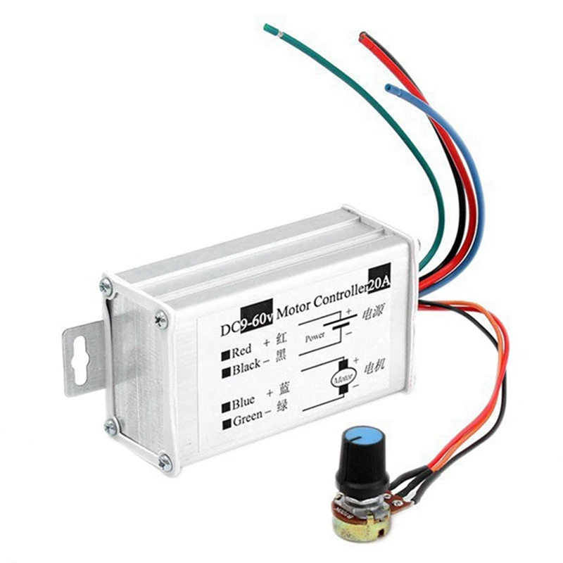 4X регулятор скорости двигателя DC9V 12V 24V 48V 60V ШИМ драйвер регулятора 0-1200W