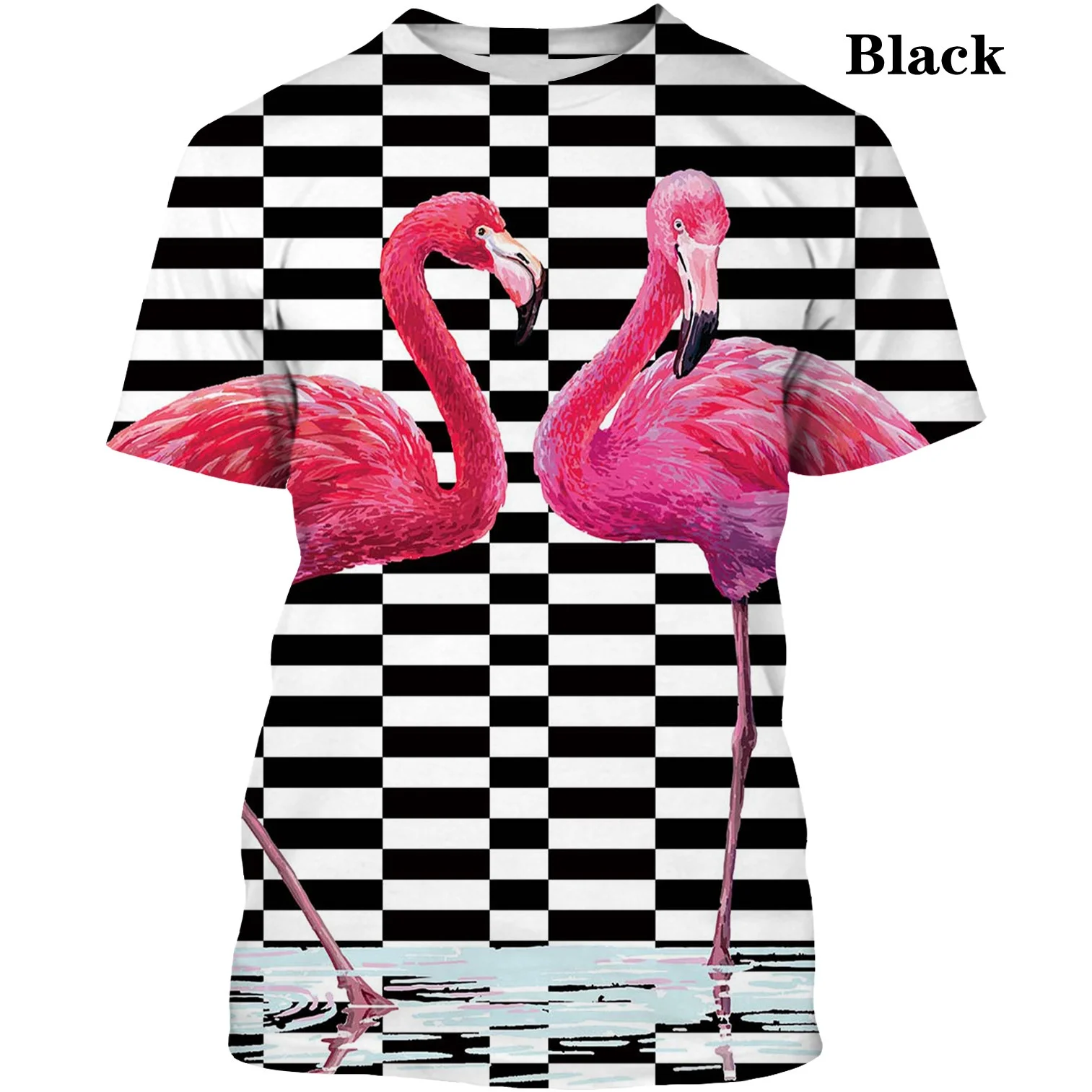 

New Hawaii Holiday Casual T Shirt For Men Women Animal Flamingo Fashion 3D Printed T-shirt Summer Romantic Lovers Beach Clothes