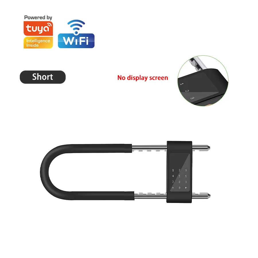 

TYSH U-образный замок с отпечатками пальцев, приложение Tuya, разблокировка Bluetooth, умная зарядка через USB, дверной замок для велосипеда, мотоцикла, стеклянный дверной замок ﻿