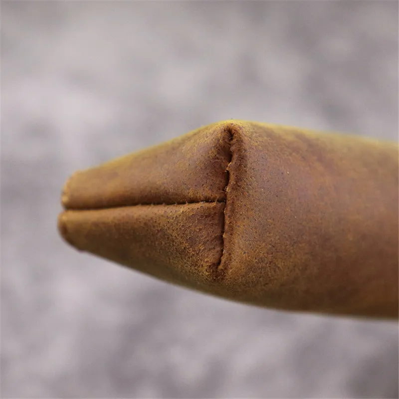 Crazy horse cowhide retro simple stationery bag pencil ballpoint pen pen storage bag stationery box handmade genuine leather bag