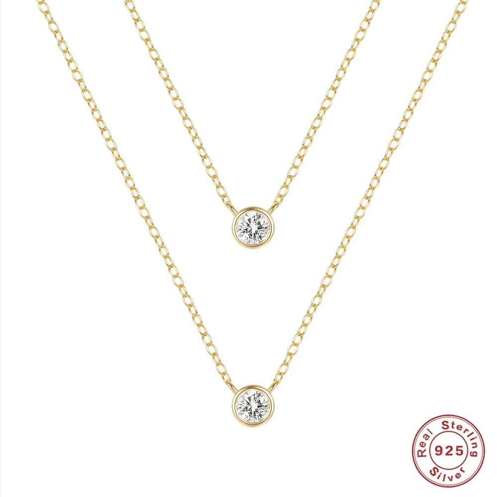 VAL стерлингового серебра 925 пробы двойные цепочки жемчужное ожерелье в форме