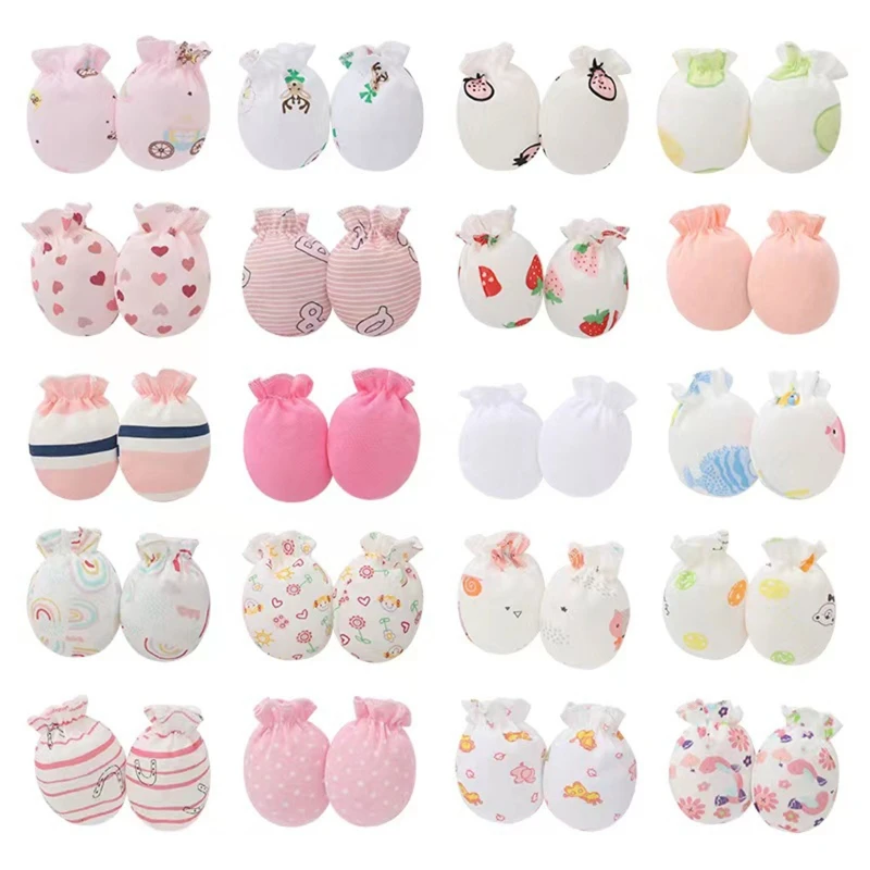

20 Pairs Baby Anti Scratching Soft Cotton Gloves Newborn for Protection Face Handguard No Scratch Mittens Infants Suppli