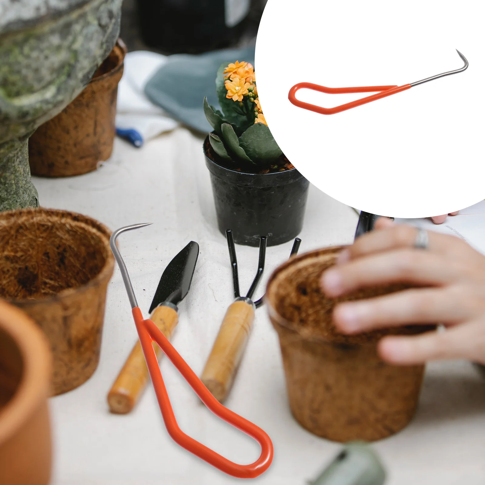 

Weeding Tool Handle Root Remover Portable Garden Root Hook Steel Root Hook