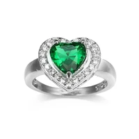 anglang luxury women heart shape engagement rings aaaaa green cubic zirconia proposal rings for girlfriend fine anniversary gift