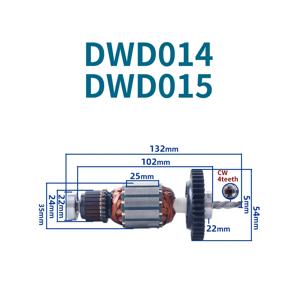 AC220-240V якорь для Dewalt DWD014 DWD015 электродрель ротор электроинструменты аксессуары