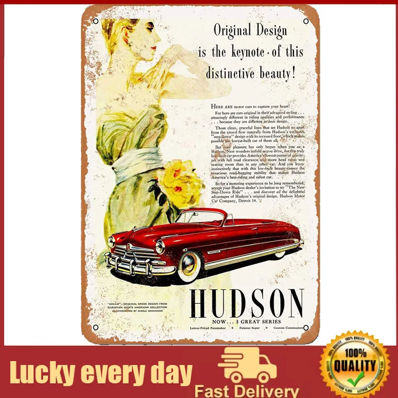 

Tin Signs Cars Metal Vintage Coffee Club Office Pub Home Wall Decor 1950 Hudson Commodore Convertible Bar Poster metal decor