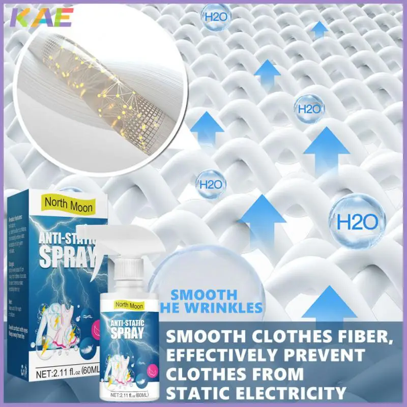

60ML Anti Static Spray Static Remover Sprays For Clothes Lasting Anti-Wrinkle Anti-Sticking Household Antistatic Spray