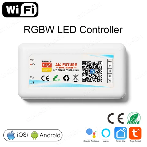 Tuya WiFi умный светодиодный контроллер DC5V-24V RGB/RGBW/RGBCCT Одноцветный Диммер Светодиодная лента пульт дистанционного управления работает с Alexa Google