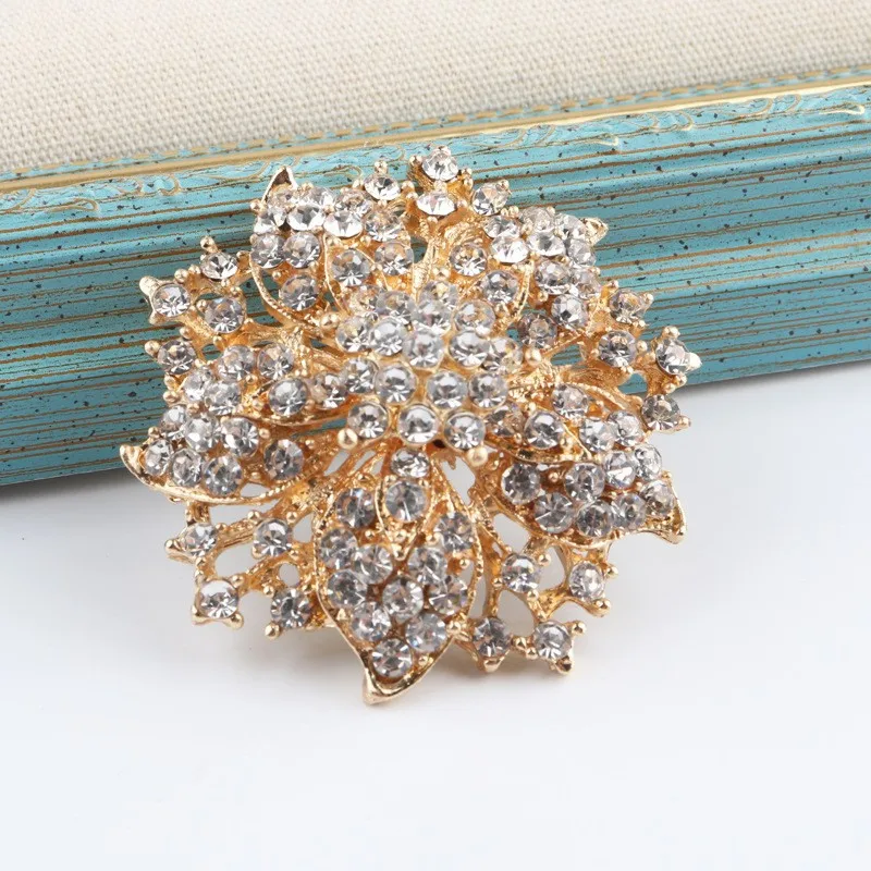 

Rhinestone Alloy Brooch Fashion Rhinestone Flower Corsage Women's Coat Suit Accessories Pin