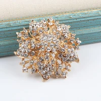rhinestone alloy brooch fashion rhinestone flower corsage womens coat suit accessories pin