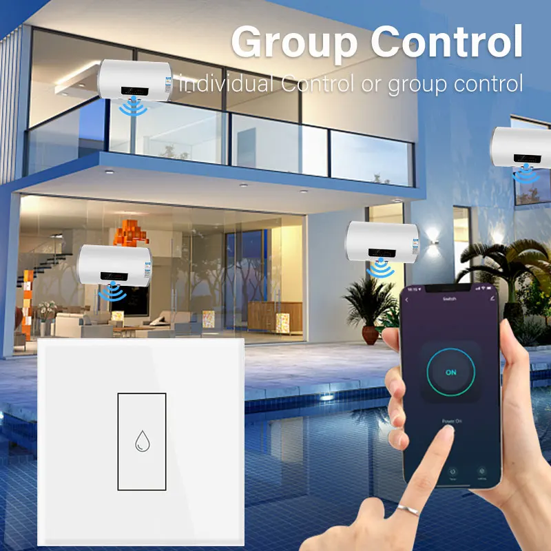 

TUYA 20A Water Heater Switch Smart Wifi Touch Wall Switch Timing Remote Control Work With Google Home and Alexa Smart home