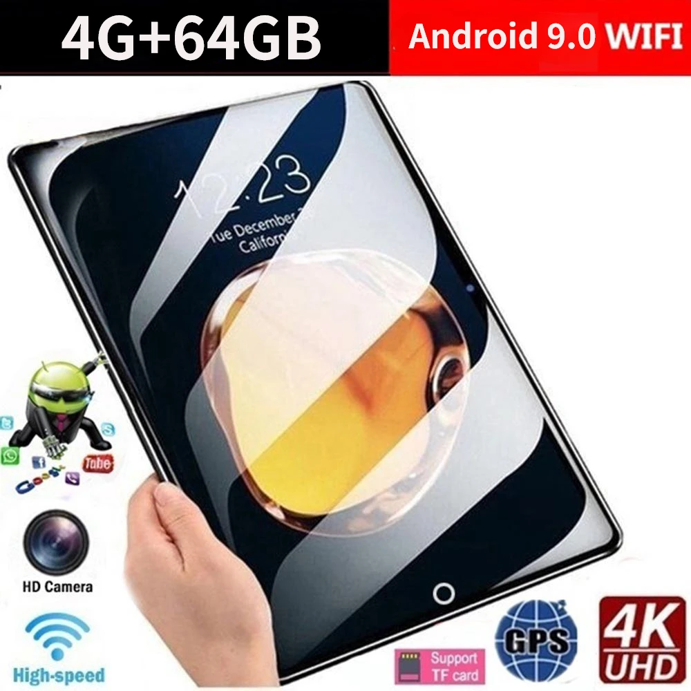 2023 Hot Sell 10.1 Inch Octa Core4G+64GB Android 9.0 WiFi Tablet PC Dual SIM Dual Camera Bluetooth 4G WiFi Call Phone Tablet